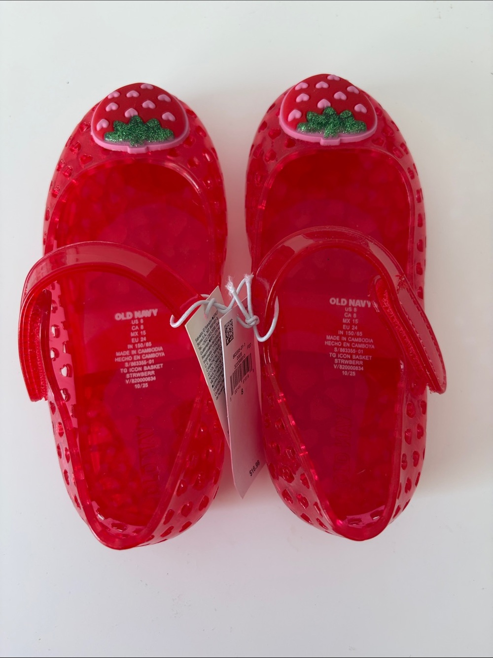 Old Navy Kids' Red Jelly Strawberry Mary Jane Sandals